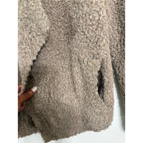 LOFT Italian Yarn Taupe Teddy Open-Front Cardigan – Women’s Petite Small (SP) - Picture 4 of 4